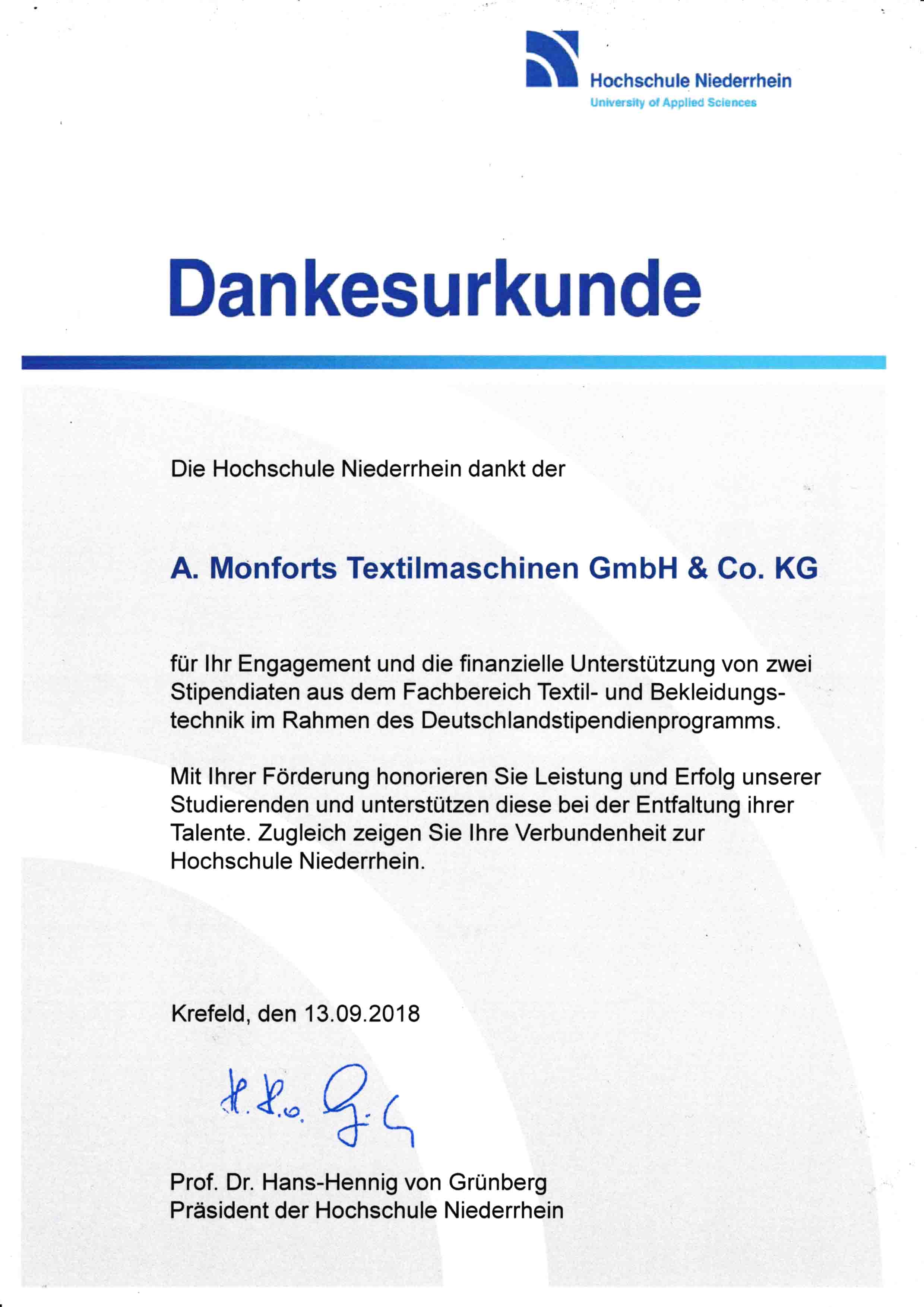 Dankesurkunde