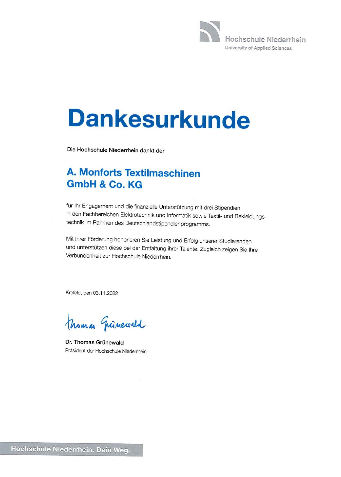 Dankesurkunde